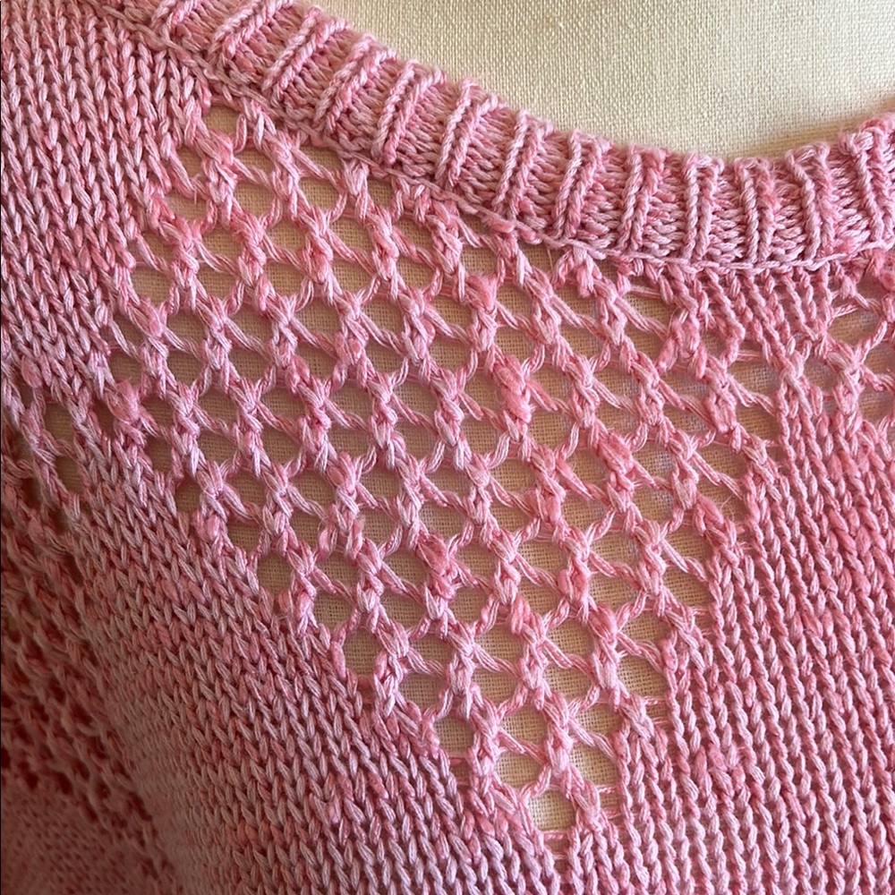 Fate Pink Crew Neck Top with Lacy Knit - Picture 3 of 5